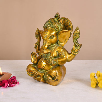 Brass Ganpati Murti (8")