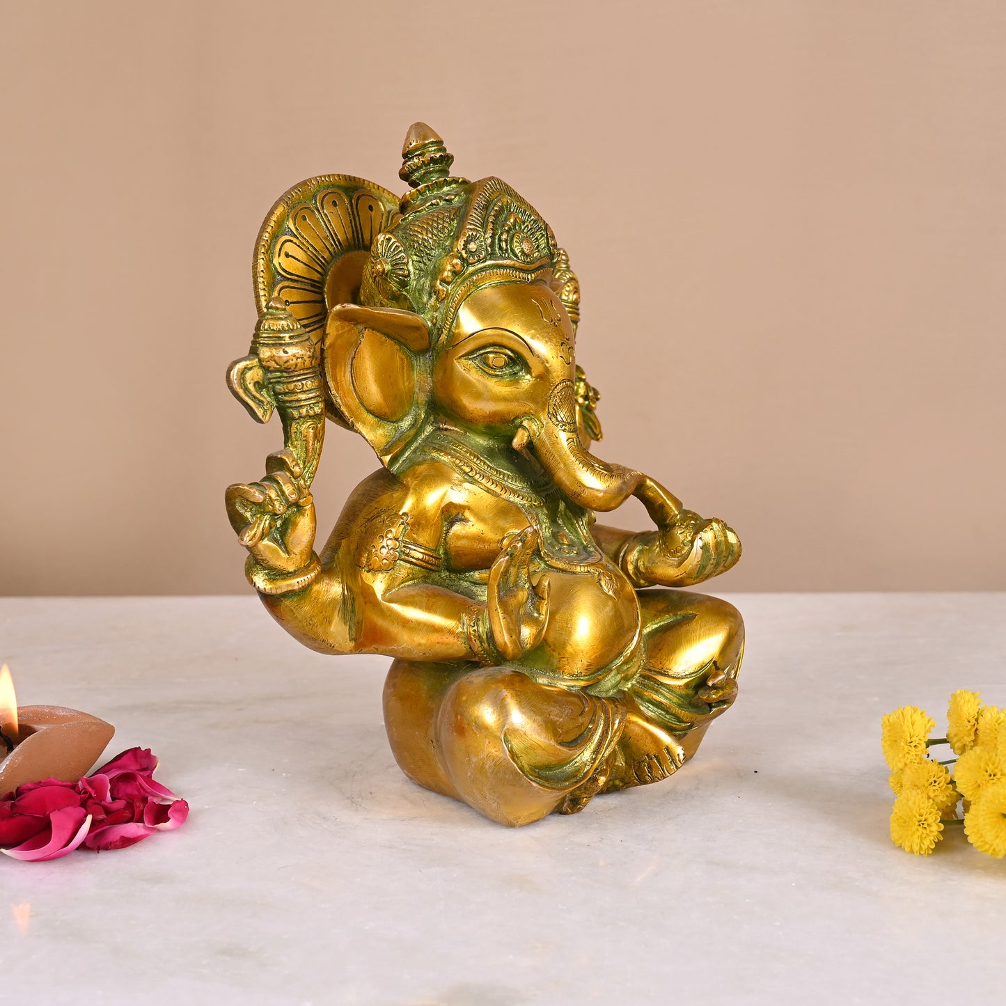 Brass Ganpati Murti (8")