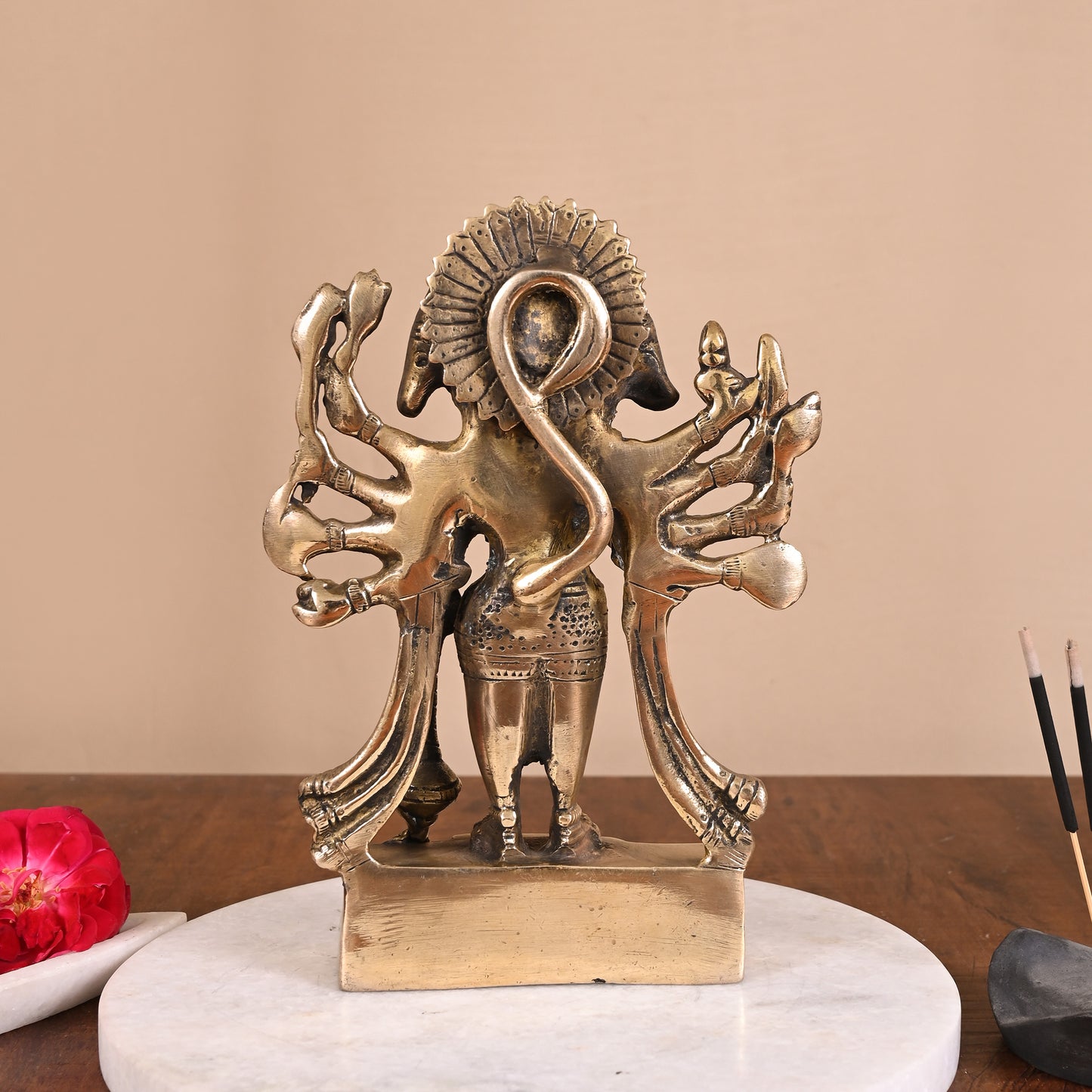 Brass Panchmukhi Hanuman Murti ( 7" )