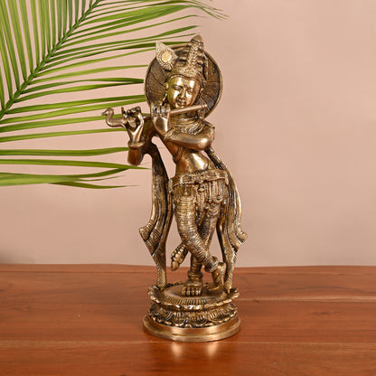 Handmade Brass Murlidhar Krishna ( 7.5")
