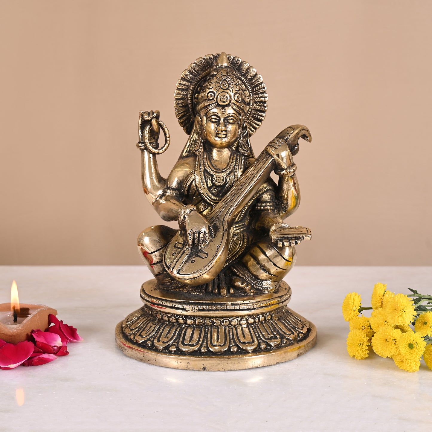 Brass Pooja Saraswati (7.5")