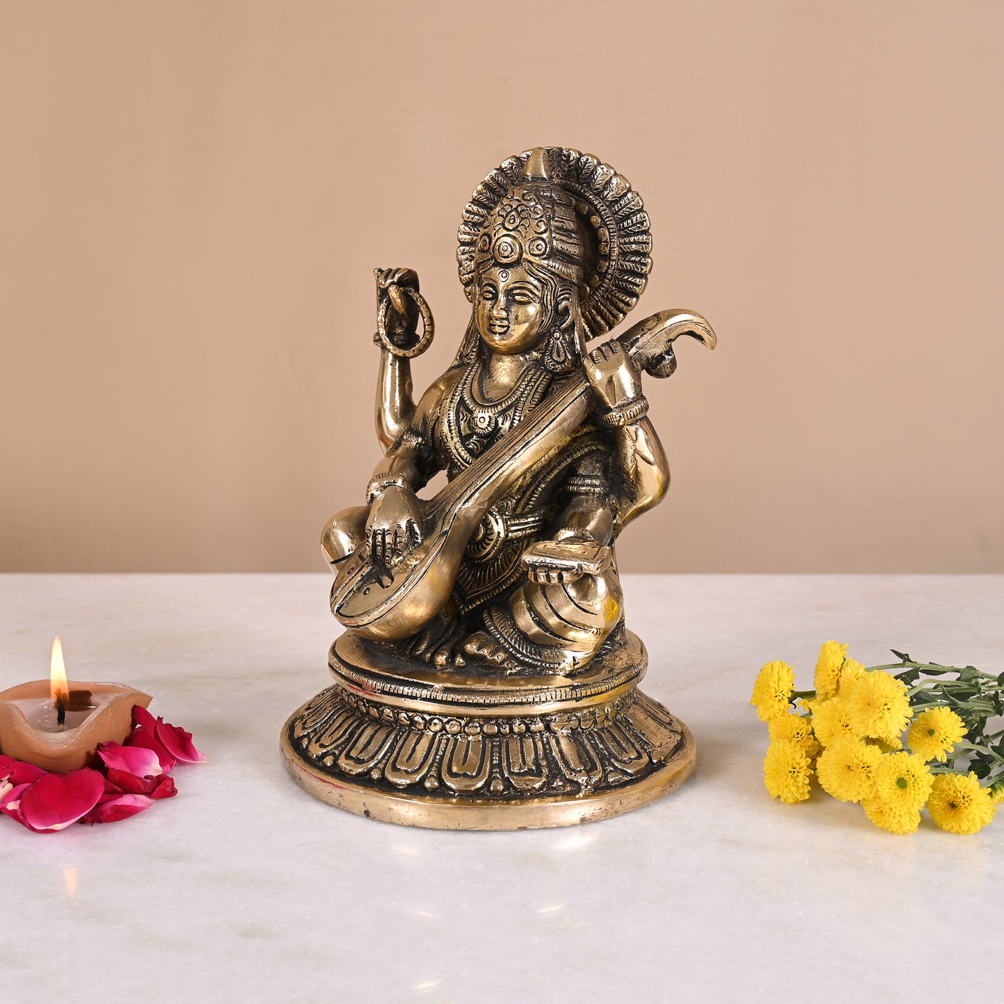 Brass Pooja Saraswati (7.5")