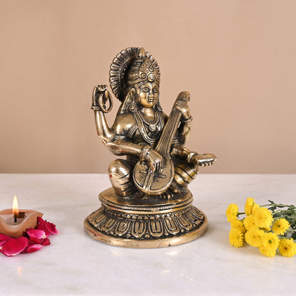 Brass Pooja Saraswati (7.5")