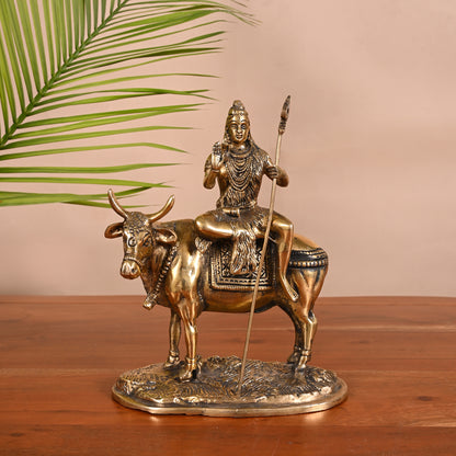 Brass Shiv Nandi Murti (8.5")