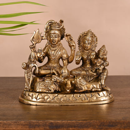 Brass Shiv Parivar Murti (5.5" )