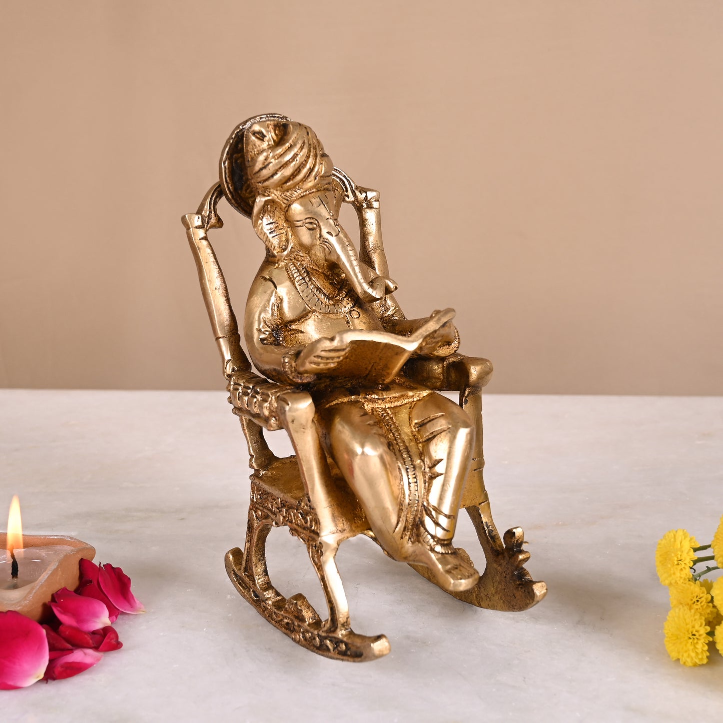 Brass Unique Ganesh Idol ( 7" )