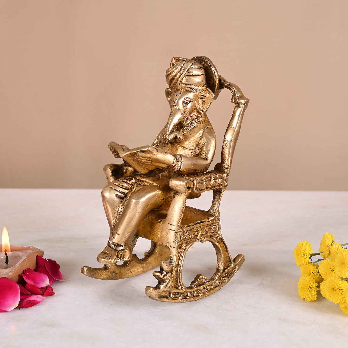 Brass Unique Ganesh Idol ( 7" )