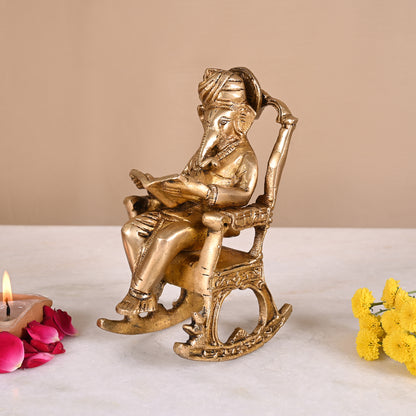 Brass Unique Ganesh Idol ( 7" )