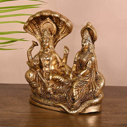 Brass Vishnu Laxmi Murti (8")