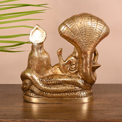 Brass Vishnu Laxmi Murti (8")