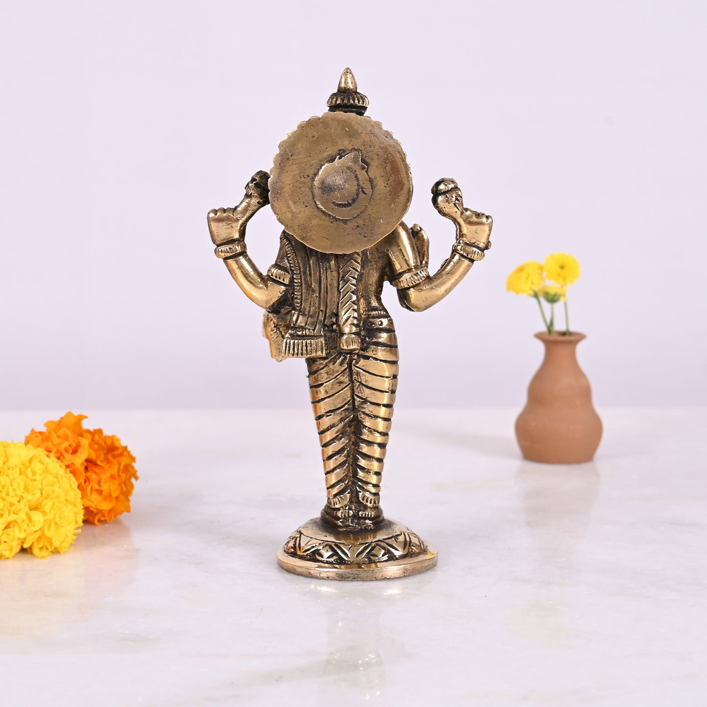BRASS STANDING GODDESS LAKSHMI IDOL ( 7.5" )