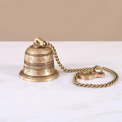 Brass Hanging Pooja Bell ( 7" )