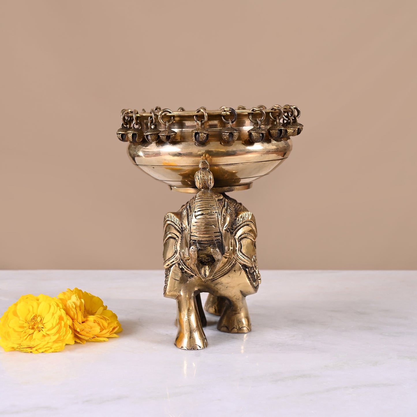 Brass Elephant Urli ( 8" )