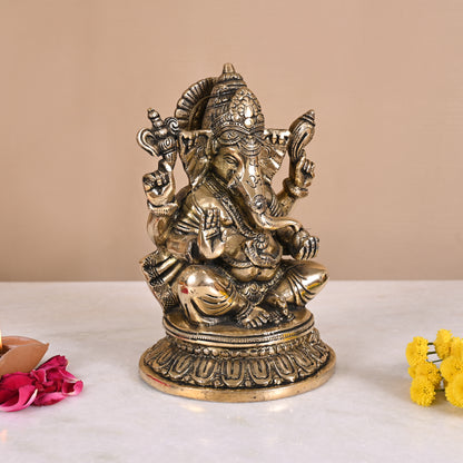 Brass Ganesha Statue (6")