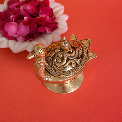 Brass Peacok Dhoopdani (5")