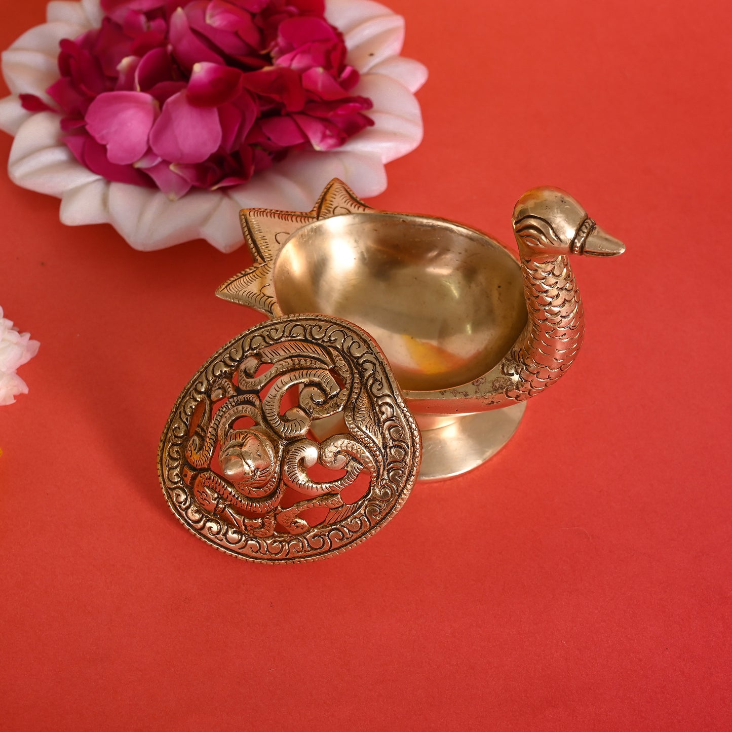 Brass Peacok Dhoopdani (5")