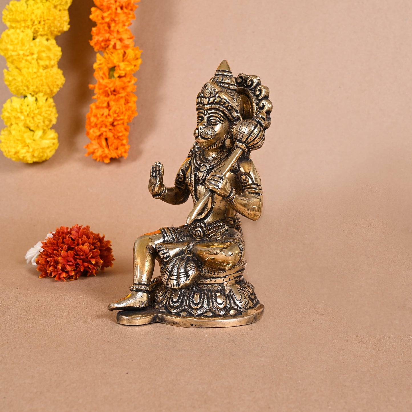 Brass Hanuman ji ki Murti (8" )