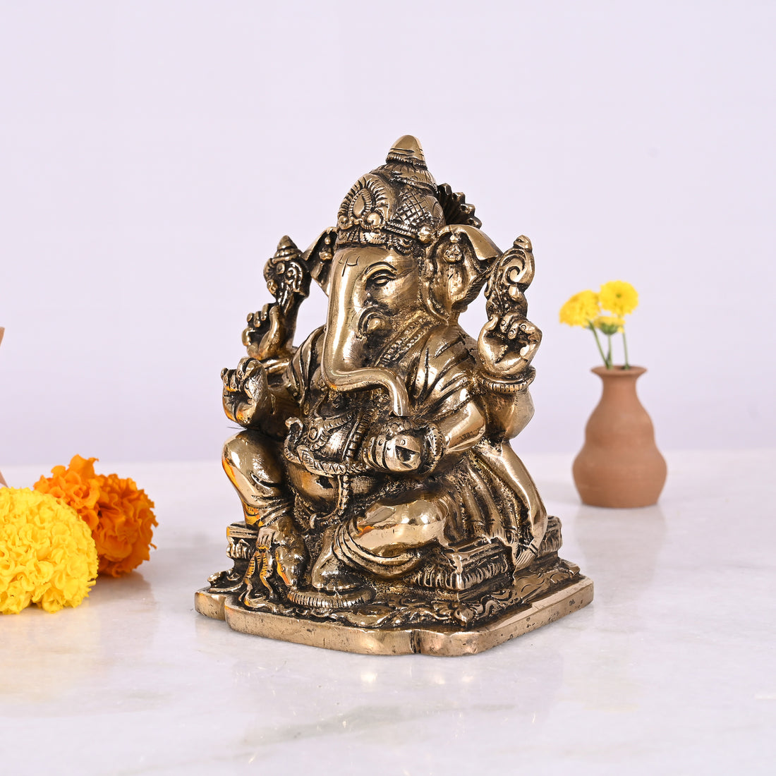 Brass Ganapathi Vigraham (6")