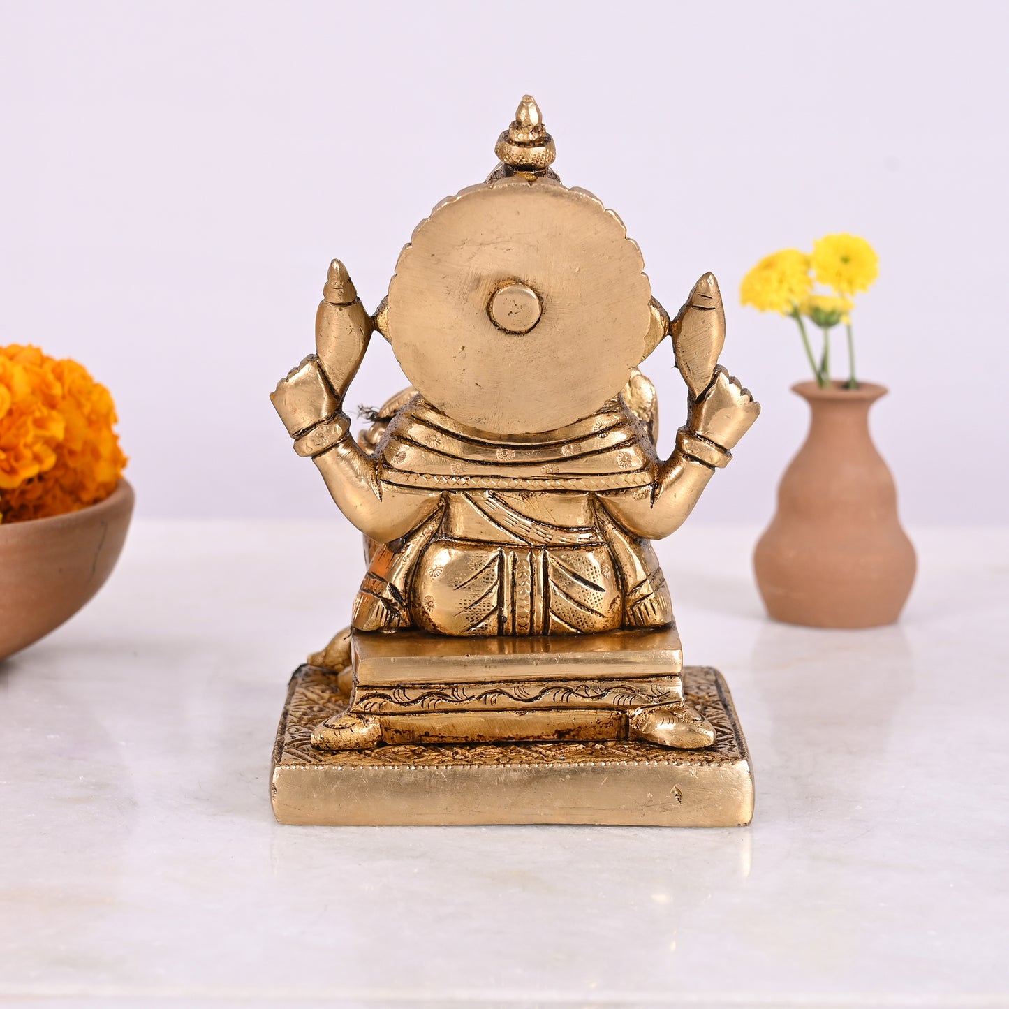 Brass Chaturbhuj Ganapati Murti (5")